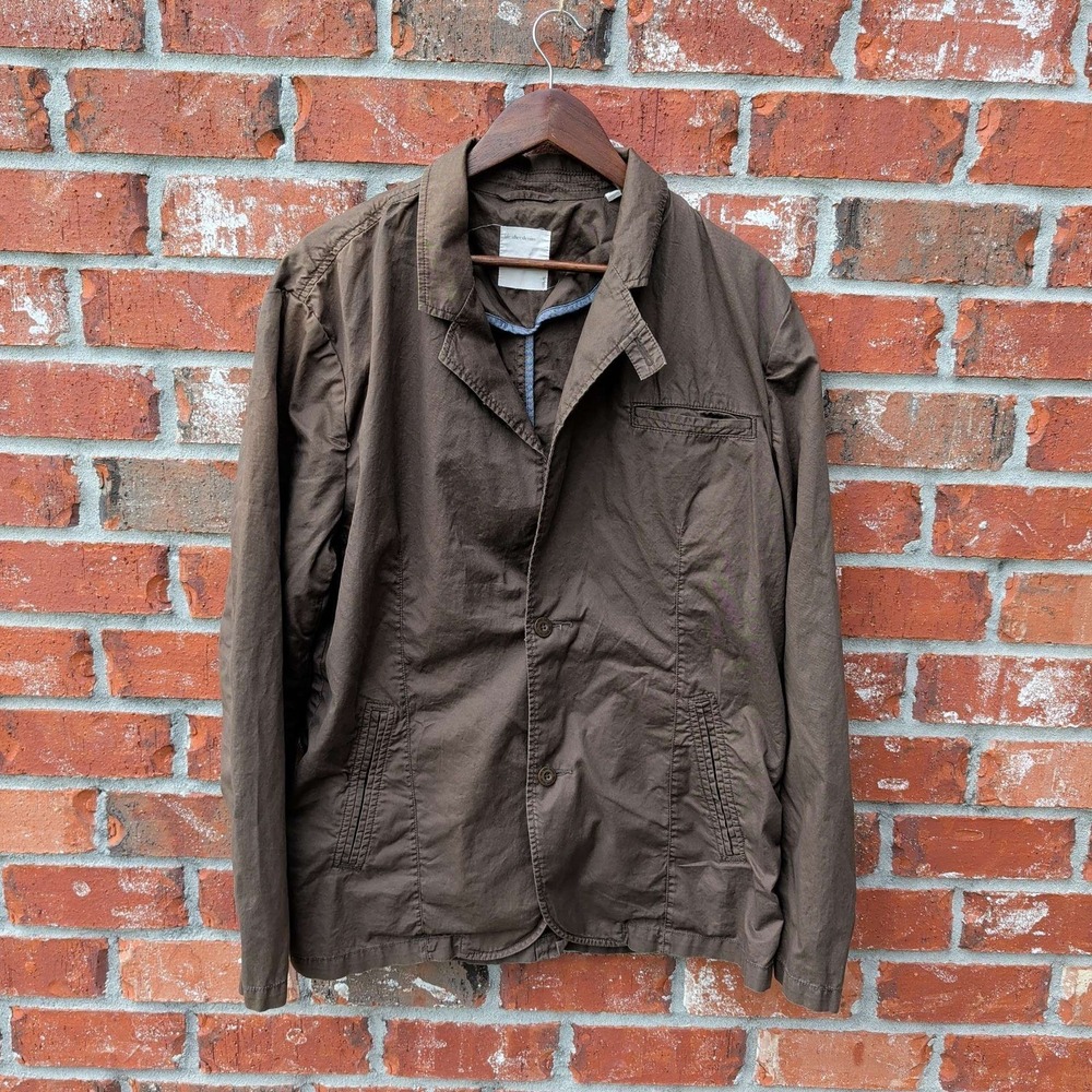 Life After Denim Blazer Jacket Women XL Brown Cotton Casual Lightweight Button